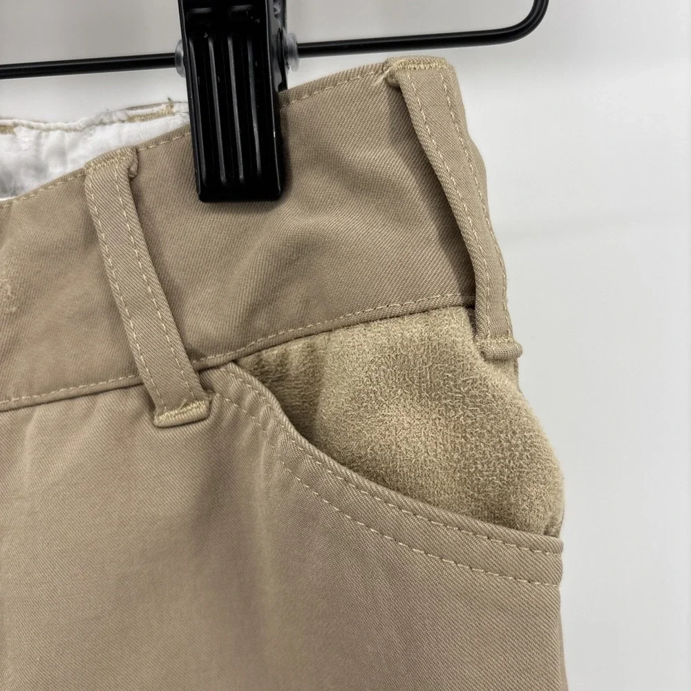 Equine Couture Equestrian Breeches‎ Youth Size 8 Khaki Coolmax Champion Patches